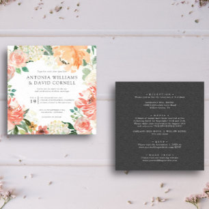 Invitation En fleurs   Tout en un mariage botanique rose rose