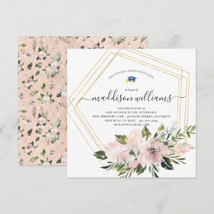 Invitation En floraison   Blush Floral Graduation Party