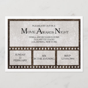 Invitation en forme de bande de film