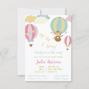 Invitation En haut, en haut et en loin ! Un bébé est en route