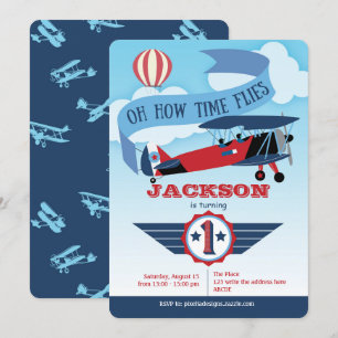 Invitation En haut et en loin, Garçon, Aviation, Time Flies, 
