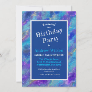 Invitation en marbre bleu violet