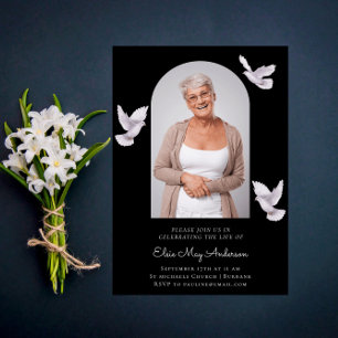 Invitation En mémoire d'amour photo élégante et élégante