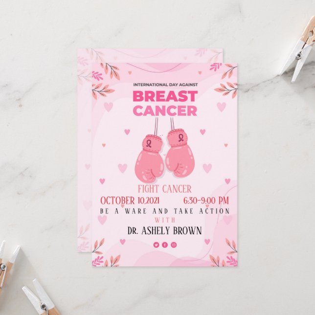 Invitation En octobre, nous portons du rose   (Devant/Arrière en situation)