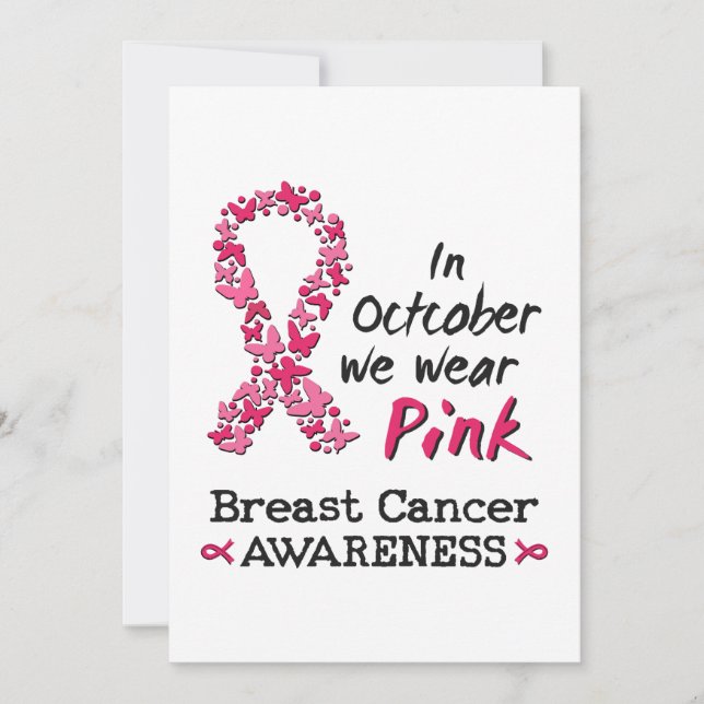 Invitation En Octobre nous portons rose Cancer du sein Sensib (Devant)