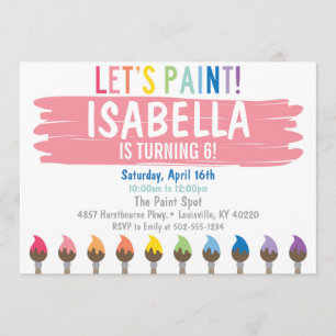 Invitation en pastel de partie de peinture