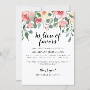 Invitation En remplacement des faveurs Signe de don Mariage