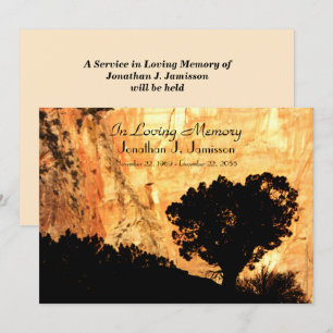 Invitation En service de mémoire d'amour, arbre solitaire