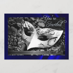 Invitation en soie bleue vintage de boule de