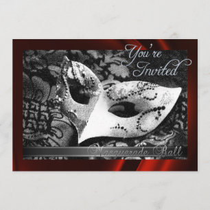Invitation en soie rouge vintage de boule de