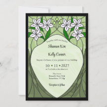 Invitation en verre coloré 5x7