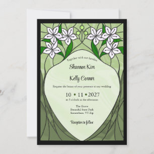 Invitation en verre coloré 5x7