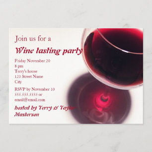 Invitation en verre de partie d'échantillon de vin