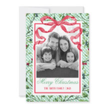 en vichy Bow Botanical Christmas Card