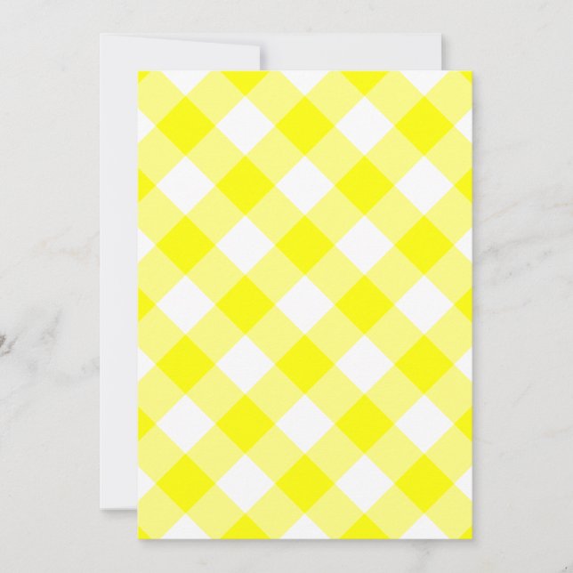 Invitation En vichy jaune et blanc (Devant)