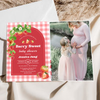 En vichy rose Fraise Baby shower Photo
