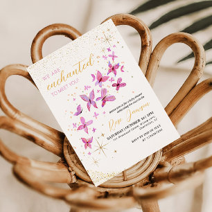 Invitation Enchanté de vous rencontrer Baby Shower Papillon