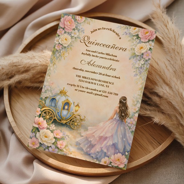 Invitation Enchanted Carriage Fairytale Quinceañera (Créateur téléchargé)