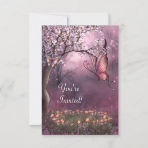 Invitation Enchanted Cherry Blossom Garden Butterfly Event