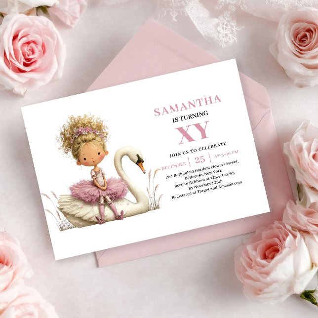 Invitation Enchanted Fairy Girl 1st Birthday Blush Pink  (Enchanted Fairy Girl 1st Birthday Blush Pink invitation)