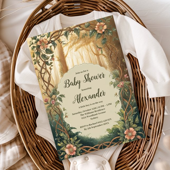 Invitation Enchanted Forest Boy Baby Shower  (Créateur téléchargé)