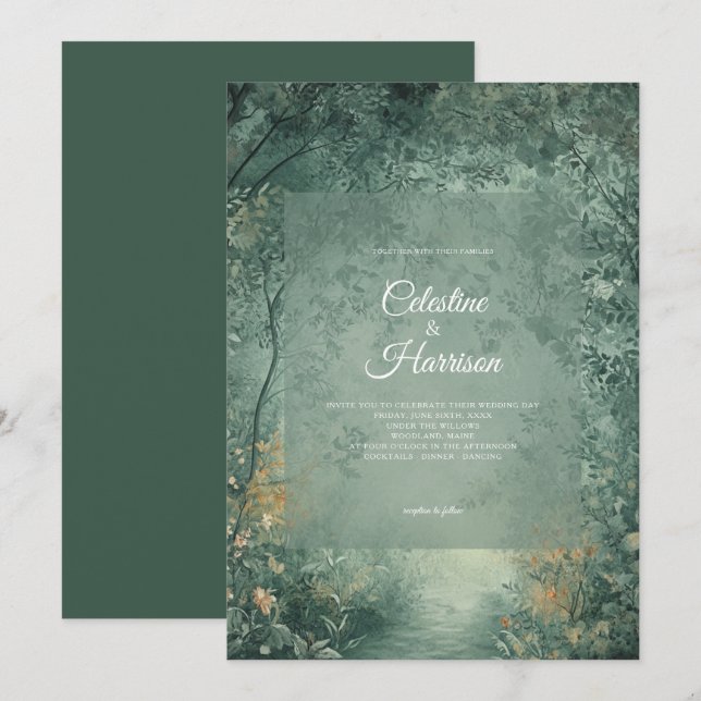 Invitation Enchanted Forest Wedding (Devant / Derrière)