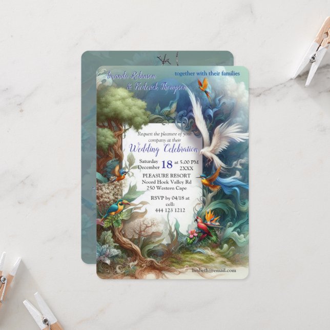 Invitation Enchanted Magical Fantasy Creations (Devant/Arrière en situation)