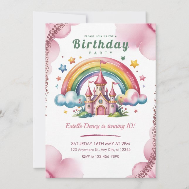 Invitation Enchanted Rainbow Castle (Devant)