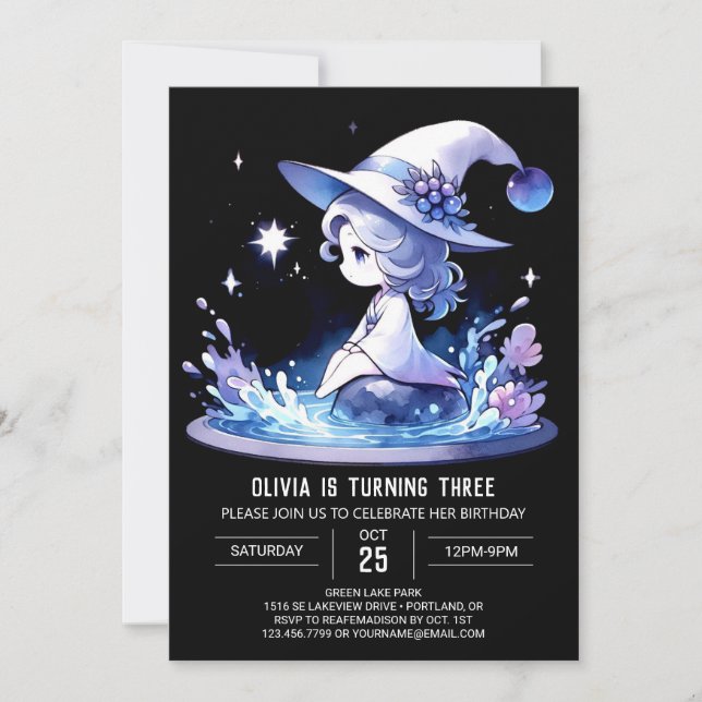 Invitation Enchanted Simple Wizard Birthday (Devant)