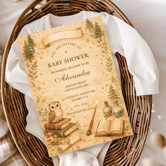 Invitation Enchanted Storybook Wizard Baby Shower (Créateur téléchargé)