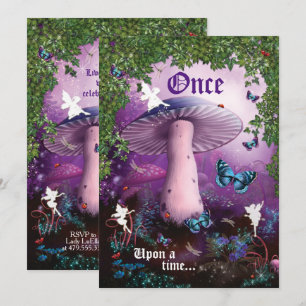 Invitation enchantée de partie de forêt de féerie