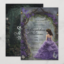 Invitation Enchantée de Quinceañera Violette Conte