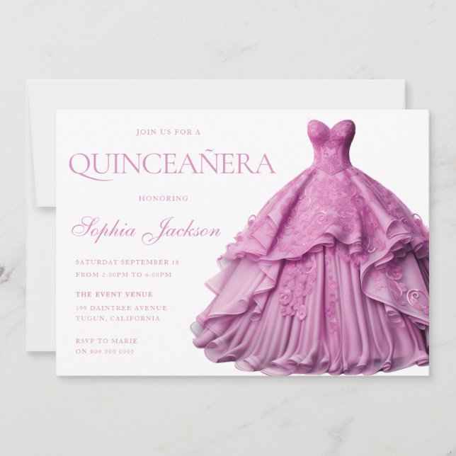 Invitation Enchantée Lavande Purple Robe Gown Quinceanera (Devant)
