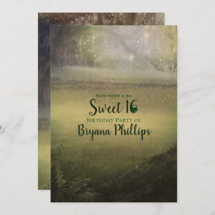 Invitation Enchantée Lumières Enchantant Forest Sweet 16 Part