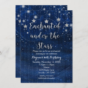 Invitation Enchantée sous les étoiles Silver & Blue Invitatio