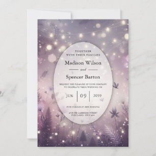 Invitation Enchantement Étoilé en Fleur Mariage