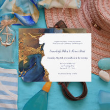 Enchanter Abstrait Blue Gold Mariage