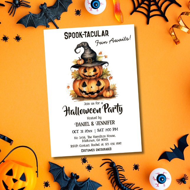 Invitation Enchanter Citrouille sorcière Casquette mignon Hal (Créateur téléchargé)