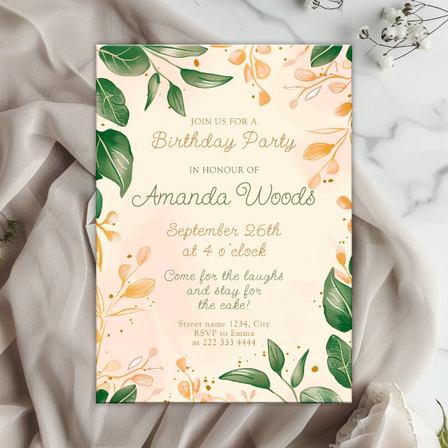 Invitation Enchanter Floral délice Anniversaire Célébration (Créateur téléchargé)