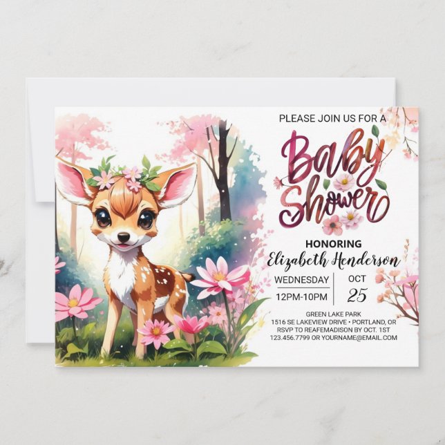 Invitation Enchanter le Baby shower de la fille de notre père (Devant)