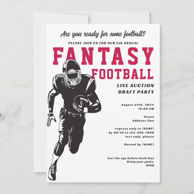 Invitation Enchère de la Ligue de Football Imaginaire Projet  (Devant)