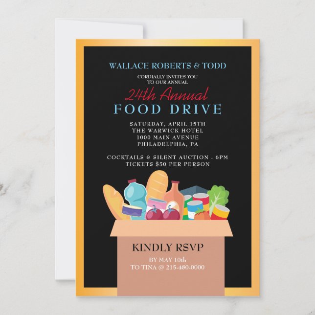 Invitation Enchère DRIVE ALIMENTAIRE Gala d'entreprise Collec (Devant)