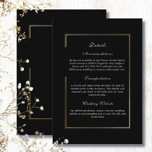 Invitation Enclosure avec fond noir et cadre doré