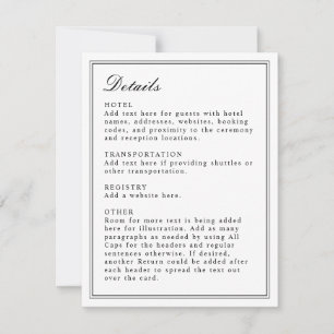 Invitation Enclosure de script classique absolu noir et blanc