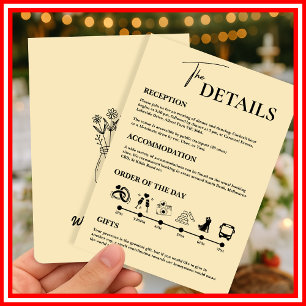 Invitation Enclosure sur l'ordre des événements du mariage ja