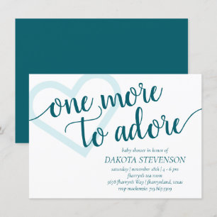 Invitation Encore une à admirer   Baby shower Coeur Turquoise