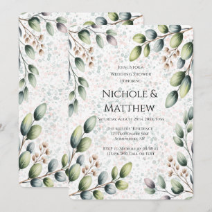 Invitation Encre Alcoolique Mariage Eucalyptus Blush