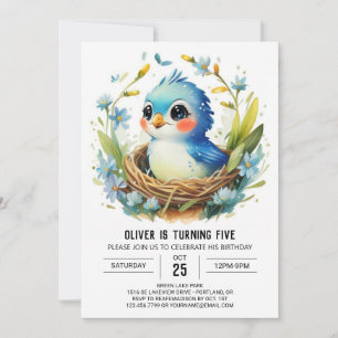 Invitation Enfant Colibri dans les bois Anniversaire des oise