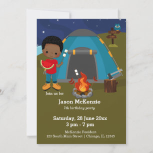 Invitation Enfant d'anniversaire de camping