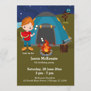 Invitation Enfant d'anniversaire de camping